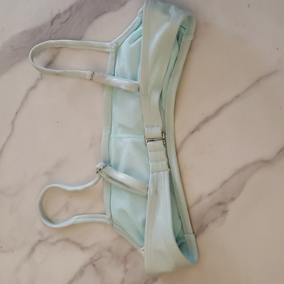 Xhilaration Shiny Blue Green Bralette Bikini Top Size XS NWOT # - Picture 2 of 5